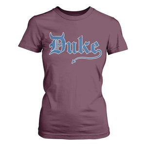 Duke Gothic Throwback T Shirt For Women - Game Day Sports Fan Womens Tee TS11 Maroon Print Your Wear