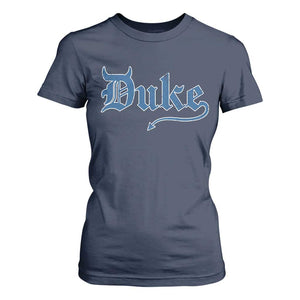 Duke Gothic Throwback T Shirt For Women - Game Day Sports Fan Womens Tee TS11 Navy Print Your Wear