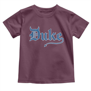 Duke Gothic Throwback Toddler T Shirt - Game Day Sports Fan Kids Tee TS11 Maroon Print Your Wear
