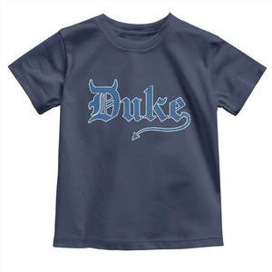 Duke Gothic Throwback Toddler T Shirt - Game Day Sports Fan Kids Tee TS11 Navy Print Your Wear