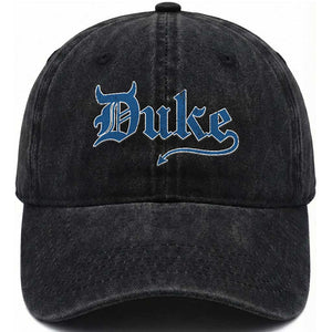 Duke Gothic Throwback Washed Cotton Baseball Cap - Game Day Sports Fan Dad Hat TS11 Print Your Wear
