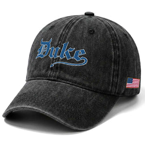 Duke Gothic Throwback Washed Cotton Baseball Cap - Game Day Sports Fan Dad Hat TS11 Print Your Wear