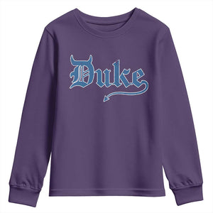 Duke Gothic Throwback Youth Sweatshirt Game Day for Sports Fan TS11 Purple Print Your Wear