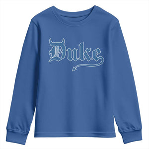 Duke Gothic Throwback Youth Sweatshirt Game Day for Sports Fan TS11 Royal Blue Print Your Wear