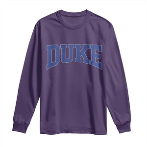 Duke Bold Script Name Sports Fans Long Sleeve Shirt TS11 Purple Print Your Wear