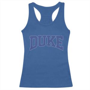 Duke Bold Script Name Sports Fans Racerback Tank Top TS11 Royal Blue Print Your Wear