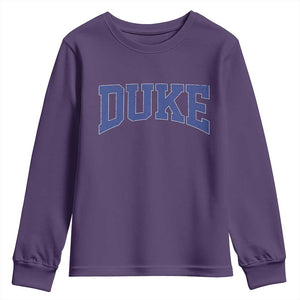 Duke Bold Script Name Sports Fans Youth Sweatshirt TS11 Purple Print Your Wear