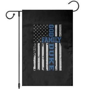 God Family Duke Garden Flag Blue Game Day Vintage American Flag TS11 Black Print Your Wear
