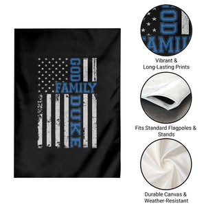 God Family Duke Garden Flag Blue Game Day Vintage American Flag TS11 Print Your Wear