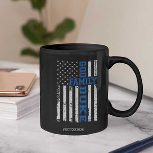 God Family Duke Coffee Mug Blue Game Day Vintage American Flag TS11 Print Your Wear
