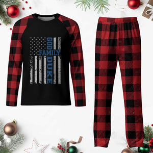 God Family Duke Plaid Pajama Set Blue Game Day Vintage American Flag TS11 Buffalo Plaid Print Your Wear