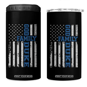 God Family Duke 4 in 1 Can Cooler Tumbler Blue Game Day Vintage American Flag TS11 One Size: 16 oz Black Print Your Wear