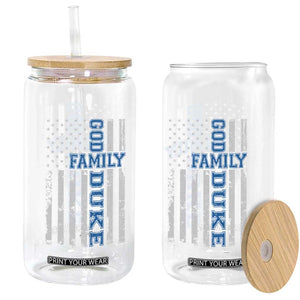God Family Duke Glass Can Blue Game Day Vintage American Flag TS11 Print Your Wear