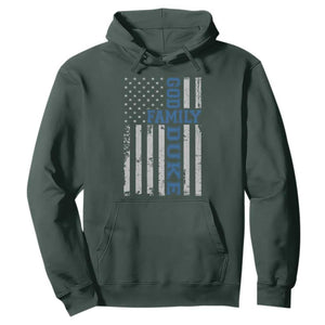 God Family Duke Hoodie Blue Game Day Vintage American Flag TS11 Dark Forest Green Print Your Wear