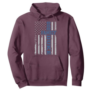 God Family Duke Hoodie Blue Game Day Vintage American Flag TS11 Maroon Print Your Wear