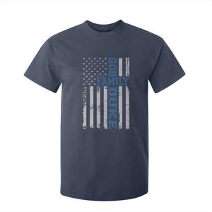 God Family Duke T Shirt For Kid Blue Game Day Vintage American Flag TS11 Navy Print Your Wear