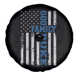 God Family Duke Spare Tire Cover Blue Game Day Vintage American Flag TS11 Print Your Wear
