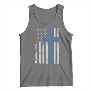 God Family Duke Tank Top Blue Game Day Vintage American Flag TS11 Black Heather Print Your Wear