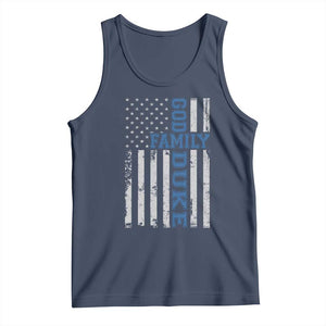 God Family Duke Tank Top Blue Game Day Vintage American Flag TS11 Navy Print Your Wear