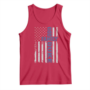 God Family Duke Tank Top Blue Game Day Vintage American Flag TS11 Red Print Your Wear