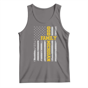 God Family Michigan Tank Top Game Day Vintage American Flag TS11 Deep Heather Print Your Wear