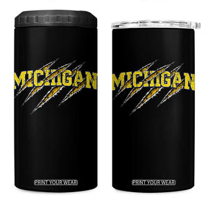 Michigan Fan 4 in 1 Can Cooler Tumbler MI State Sports Game Day Scratch Mark TS11 One Size: 16 oz Black Print Your Wear