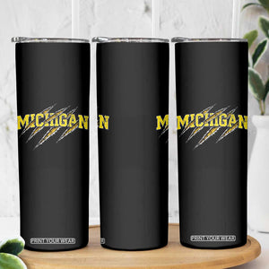 Michigan Fan Skinny Tumbler MI State Sports Game Day Scratch Mark TS11 Print Your Wear