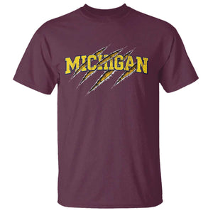 Michigan Fan T Shirt MI State Sports Game Day Scratch Mark TS11 Maroon Print Your Wear
