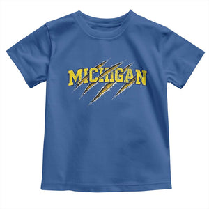 Michigan Fan Toddler T Shirt MI State Sports Game Day Scratch Mark TS11 Royal Blue Print Your Wear
