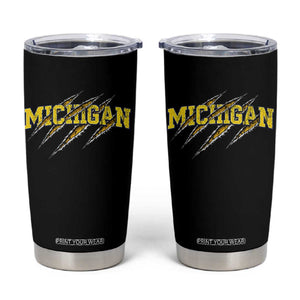 Michigan Fan Tumbler Cup MI State Sports Game Day Scratch Mark TS11 Black Print Your Wear