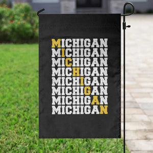 Michigan Fan Garden Flag Yellow Bold Athletic Sport State Letters Game Day TS11 Print Your Wear