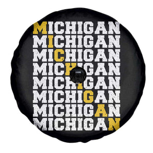 Michigan Fan Spare Tire Cover Yellow Bold Athletic Sport State Letters Game Day TS11 Print Your Wear