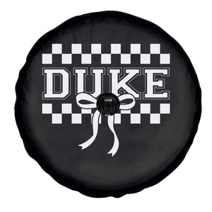 Duke Bold Letters Name Coquette Bow Checkered for Sports Fans Spare Tire Cover TS11 Print Your Wear