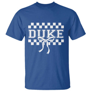 Duke Bold Letters Name Coquette Bow Checkered for Sports Fans T Shirt TS11 Royal Blue Print Your Wear