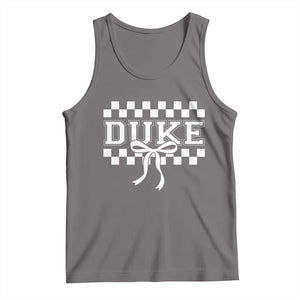 Duke Bold Letters Name Coquette Bow Checkered for Sports Fans Tank Top TS11 Deep Heather Print Your Wear