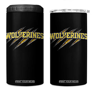 Wolverine Lover Sports Game Day Scratch Mark 4 in 1 Can Cooler Tumbler TS11 One Size: 16 oz Black Print Your Wear