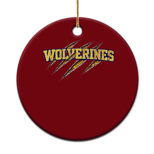 Wolverine Lover Sports Game Day Scratch Mark Ceramic Ornament TS11 1pc Red Print Your Wear