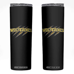 Wolverine Lover Sports Game Day Scratch Mark Skinny Tumbler TS11 Black Print Your Wear