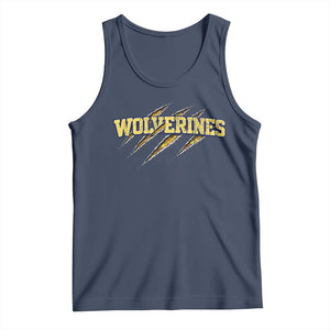 Wolverine Lover Sports Game Day Scratch Mark Tank Top TS11 Navy Print Your Wear