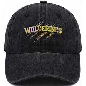 Wolverine Lover Sports Game Day Scratch Mark Washed Cotton Baseball Cap - TS11 Print Your Wear