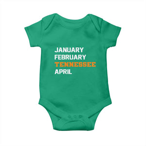January February Tennessee April Baby Onesie Basketball Game Day TS11 Irish Green Print Your Wear