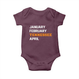 January February Tennessee April Baby Onesie Basketball Game Day TS11 Maroon Print Your Wear