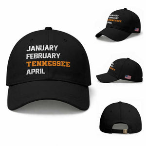 January February Tennessee April Baseball Cap Basketball Game Day TS11 Baseball Cap Universal Fit Black Print Your Wear