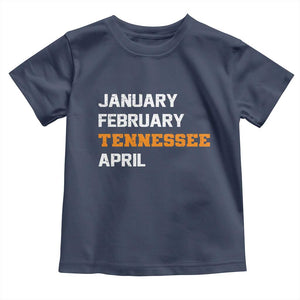January February Tennessee April Toddler T Shirt Basketball Game Day TS11 Navy Print Your Wear