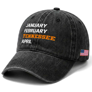 January February Tennessee April Washed Cotton Baseball Cap Basketball Game Day TS11 Print Your Wear