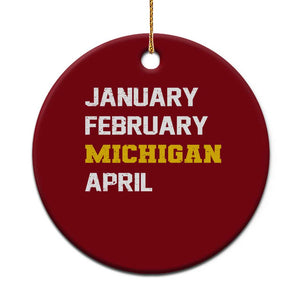 January February Michigan April Ceramic Ornament Basketball Game Day TS11 1pc Red Print Your Wear