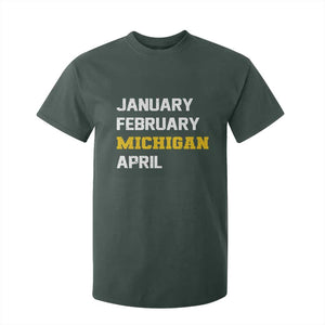 January February Michigan April T Shirt For Kid Basketball Game Day TS11 Dark Forest Green Print Your Wear