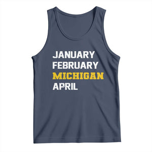 January February Michigan April Tank Top Basketball Game Day TS11 Navy Print Your Wear