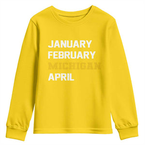 January February Michigan April Youth Sweatshirt Basketball Game Day TS11 Daisy Print Your Wear