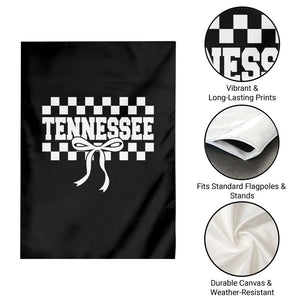 Tennessee Fan Garden Flag TN State Sport Coquette Bow Checkered Design Game Day TS11 Print Your Wear